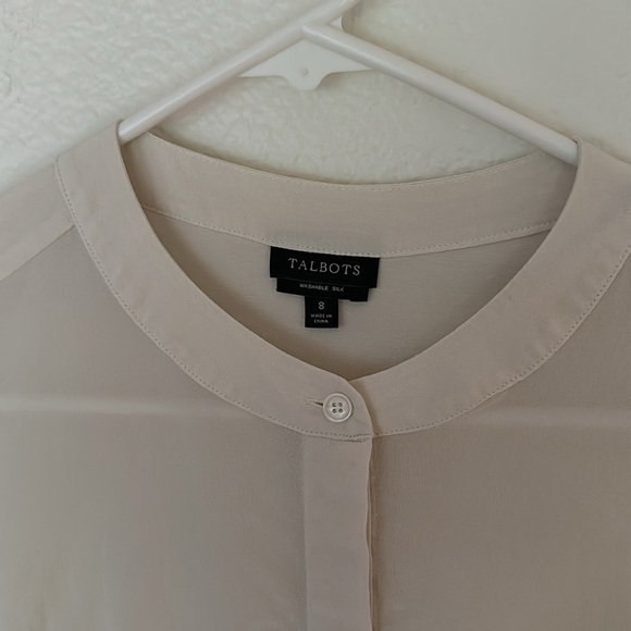 Talbots washable silk ivory color top - Picture 3 of 7